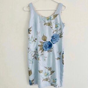 Vintage 90s Positive Attitude Blue Floral Mini Dress 4P